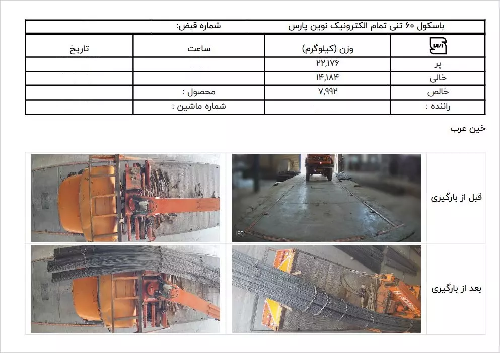 وزن باسکول میلگرد